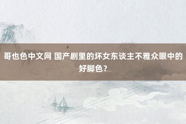 哥也色中文网 国产剧里的坏女东谈主不雅众眼中的好脚色？