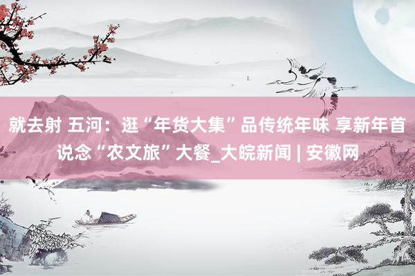就去射 五河：逛“年货大集”品传统年味 享新年首说念“农文旅”大餐_大皖新闻 | 安徽网