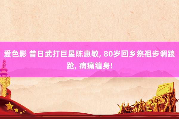 爱色影 昔日武打巨星陈惠敏, 80岁回乡祭祖步调踉跄, 病痛缠身!