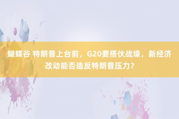 蝴蝶谷 特朗普上台前，G20要搭伙战壕，新经济改动能否造反特朗普压力？