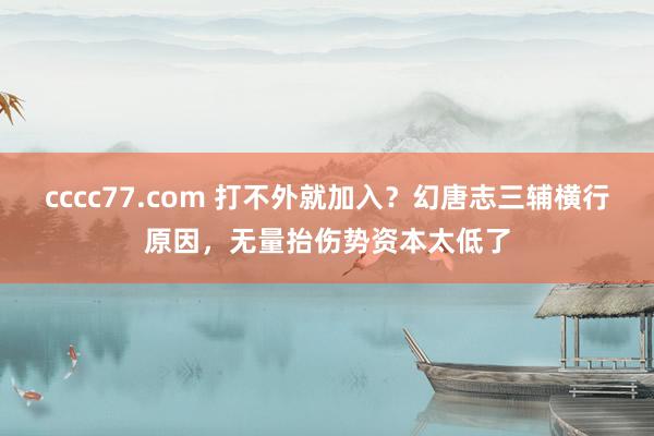 cccc77.com 打不外就加入？幻唐志三辅横行原因，无量抬伤势资本太低了