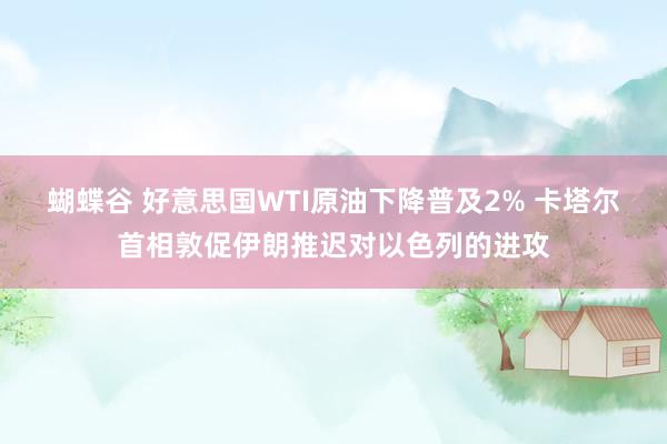 蝴蝶谷 好意思国WTI原油下降普及2% 卡塔尔首相敦促伊朗推迟对以色列的进攻