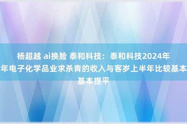 杨超越 ai换脸 泰和科技：泰和科技2024年上半年电子化学品业求杀青的收入与客岁上半年比较基本捏平