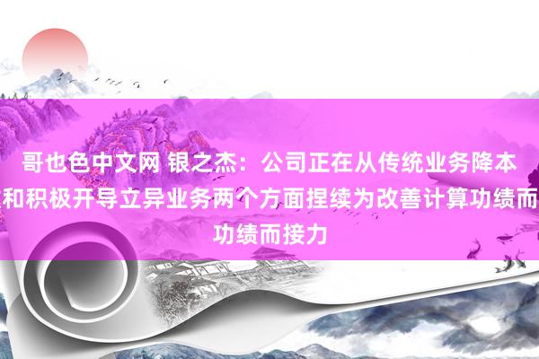 哥也色中文网 银之杰：公司正在从传统业务降本增效和积极开导立异业务两个方面捏续为改善计算功绩而接力