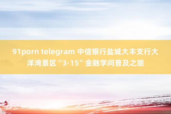 91porn telegram 中信银行盐城大丰支行大洋湾景区“3·15”金融学问普及之旅